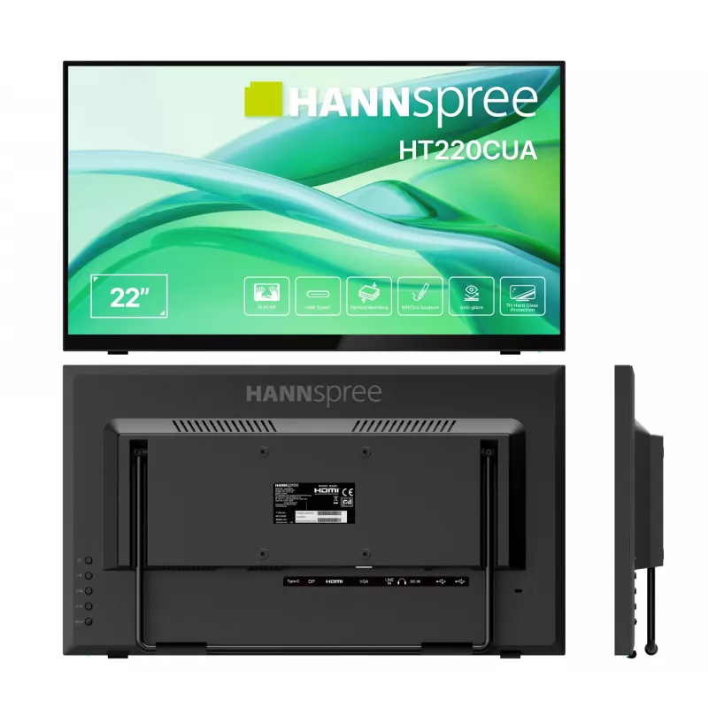 Monitorius Hannspree HT220CUA 54,5 cm (21,4 colio) Full HD LED liečiamas ekranas juodas