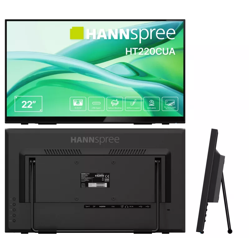 Monitorius Hannspree HT220CUA 54,5 cm (21,4 colio) Full HD LED liečiamas ekranas juodas