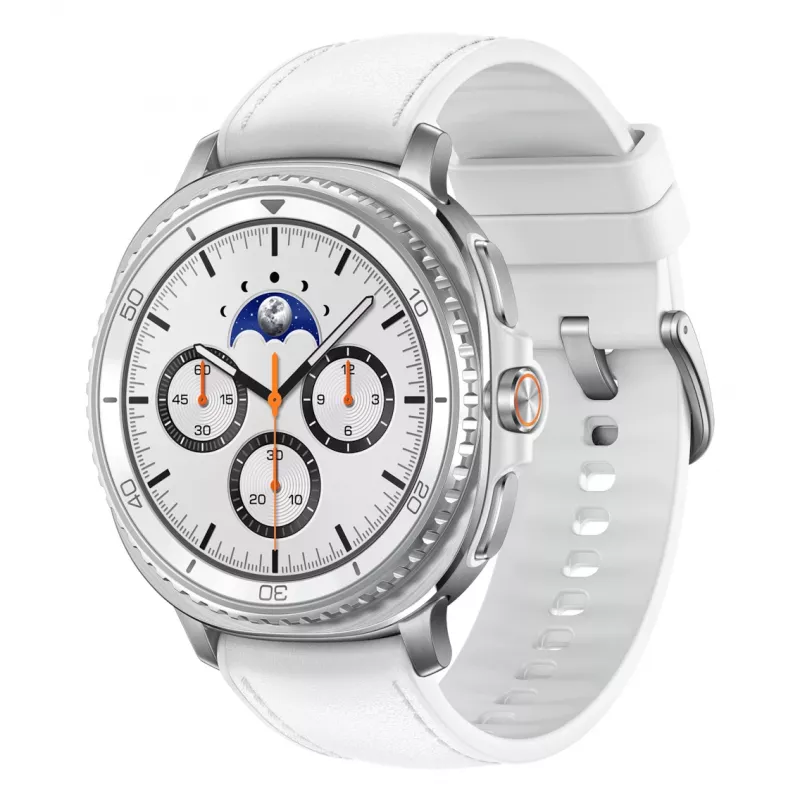 Samsung Galaxy Watch 8 Classic 46 mm sidabrinis išmanusis laikrodis su AMOLED ekranu, 4G, GPS