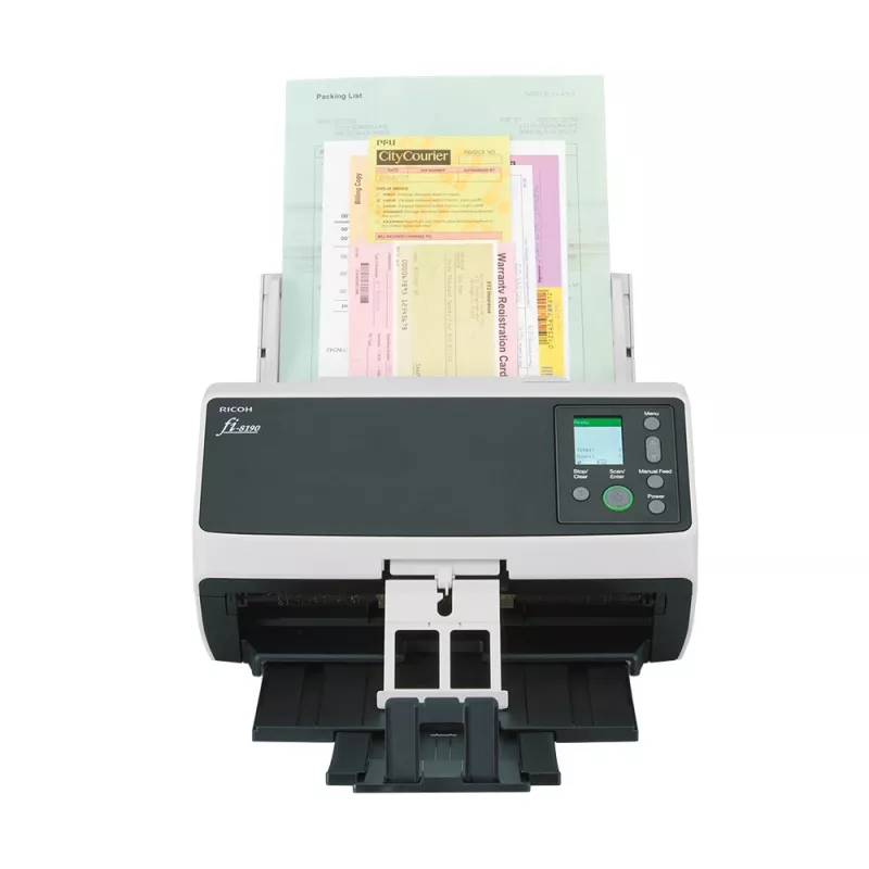 Ricoh fi-8190 skaitytuvas su ADF ir rankiniu padavimu, 600 x 600 DPI, A4, juodos ir pilkos spalvos