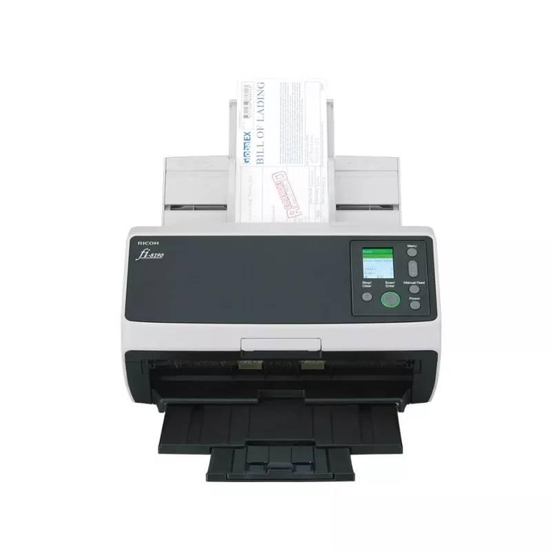 Ricoh fi-8190 skaitytuvas su ADF ir rankiniu padavimu, 600 x 600 DPI, A4, juodos ir pilkos spalvos