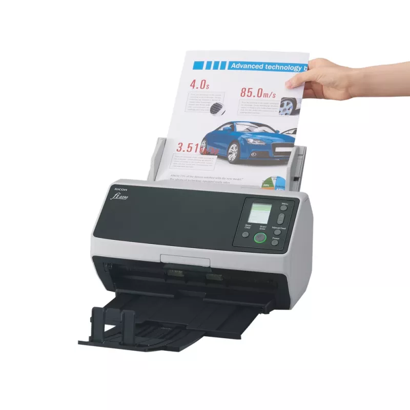 Ricoh fi-8190 skaitytuvas su ADF ir rankiniu padavimu, 600 x 600 DPI, A4, juodos ir pilkos spalvos