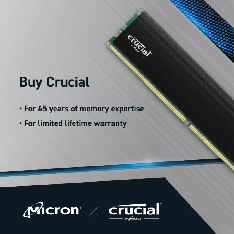 Crucial Pro 32GB DDR4-3200 CL22 UDIMM atmintis (CP32G4DFRA32A)