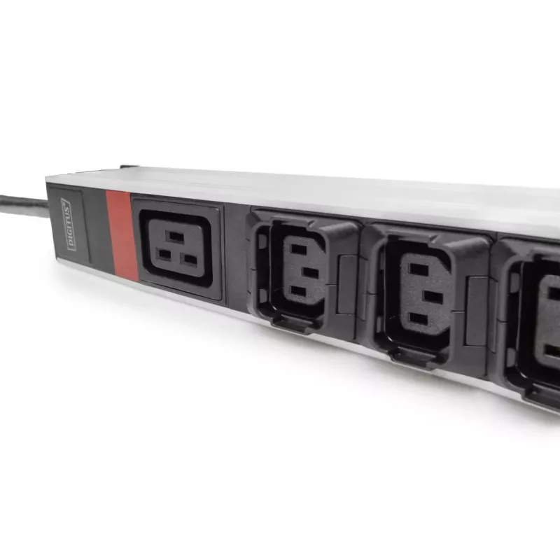 DIGITUS IT BASIC PDU, 3 fazės, 16 A, 24 x C13, 3 x C19 vertikalus, 3 m laidas, IEC309 3Ph-16A kištukas