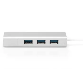 DIGITUS 3 prievadų USB 3.0 Type C šakotuvas su Gigabit Ethernet 3x USB A/M, 1x USB C/M, 1x RJ45 LAN