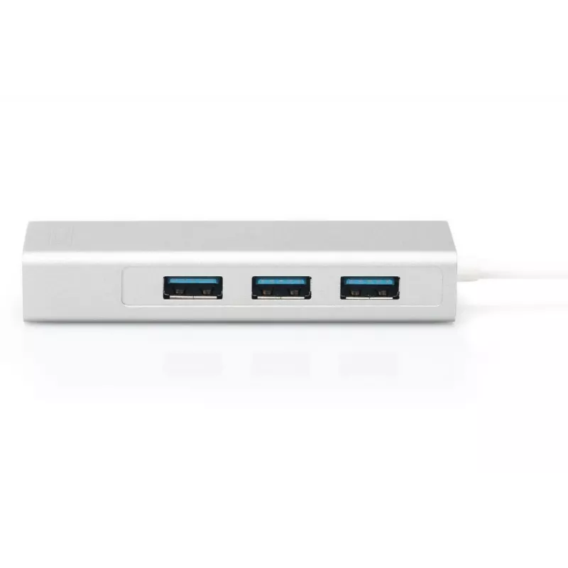 DIGITUS 3 prievadų USB 3.0 Type C šakotuvas su Gigabit Ethernet 3x USB A/M, 1x USB C/M, 1x RJ45 LAN