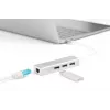 DIGITUS 3 prievadų USB 3.0 Type C šakotuvas su Gigabit Ethernet 3x USB A/M, 1x USB C/M, 1x RJ45 LAN