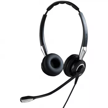 Jabra BIZ 2400 II Duo, laidinis ausinių komplektas biurui ir skambučių centrui, 100–6800 Hz, 77 g, juoda