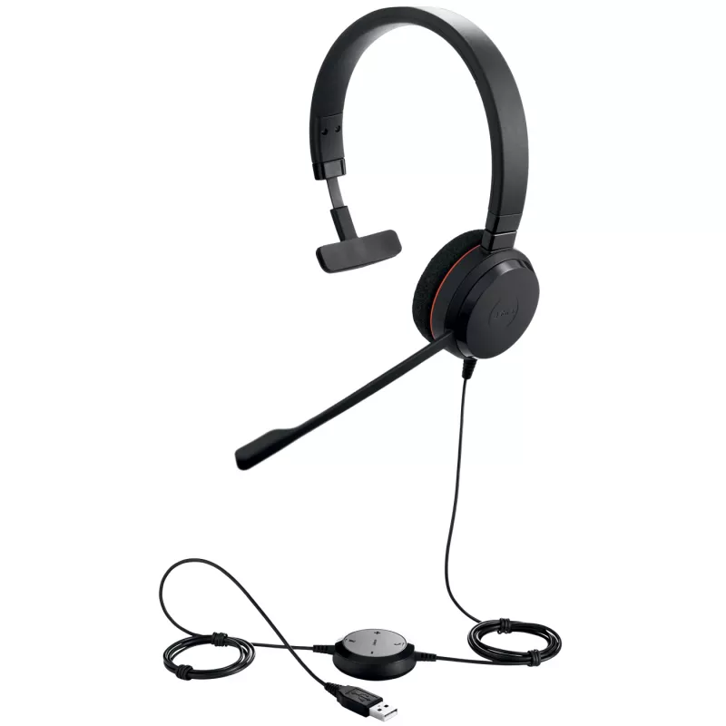 Jabra EVOLVE 20 MS Mono laidinė ausinė, biurui / skambučių centrui, 150 - 7000 Hz, 142 g, juoda