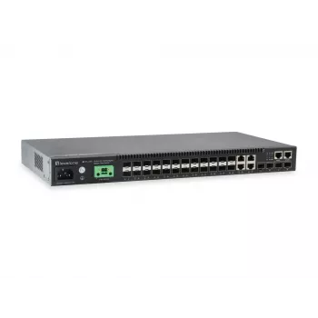 LevelOne KILBY 28 prievadų L3 Lite valdomas gigabitinis šviesolaidinis jungiklis, 4 x 10GbE SFP+, 4 x Gigabit SFP/RJ45 Combo