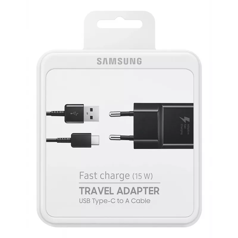 Samsung EP-TA20EBECGWW 15 W greitasis įkroviklis su USB-C kabeliu, 1,5 m, juodas