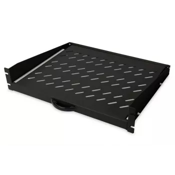 DIGITUS 2U ištraukiama lentyna spintoms nuo 450 mm gylio 88x483x352 mm, iki 30 kg, juoda (RAL 9005)