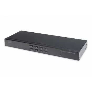 DIGITUS USB-PS/2 kombinuotas KVM jungiklis 8 prievadų su IP modulio lizdu