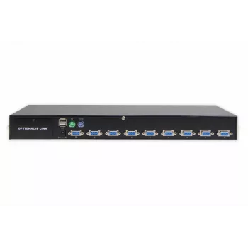 DIGITUS USB-PS/2 kombinuotas KVM jungiklis 8 prievadų su IP modulio lizdu