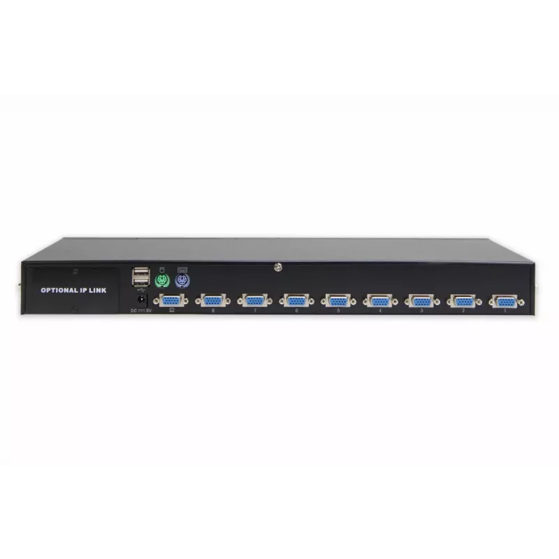 DIGITUS USB-PS/2 kombinuotas KVM jungiklis 8 prievadų su IP modulio lizdu