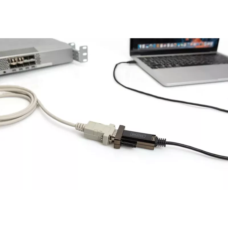 DIGITUS USB Type C 2.0 į nuoseklųjį keitiklis, DSUB 9M 1m laidas