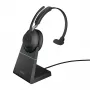 Jabra Evolve2 65 USB-A UC Mono su įkrovimo stovu - Juoda, Belaidė, Biuro/Skambučių centro, 20 - 20000 Hz, 99.2 g, Ausinės, Juoda