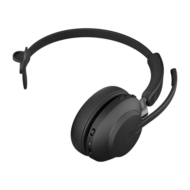 Jabra Evolve2 65 USB-C UC Mono - Juoda, belaidė ausinė, skirta biurui ir skambučių centrams, 20–20000 Hz, 99,2 g