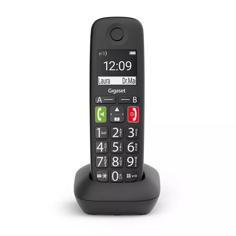 Gigaset E290HX belaidis DECT telefonas - juodas