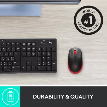 Pelė Logitech M190 Wireless USB Raudona