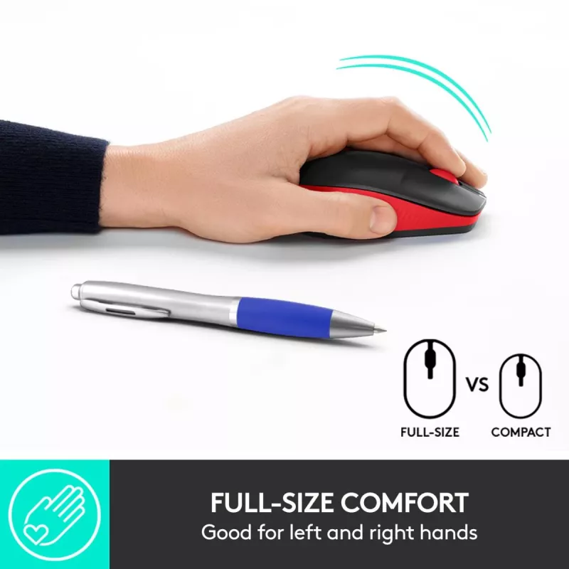 Pelė Logitech M190 Wireless USB Raudona