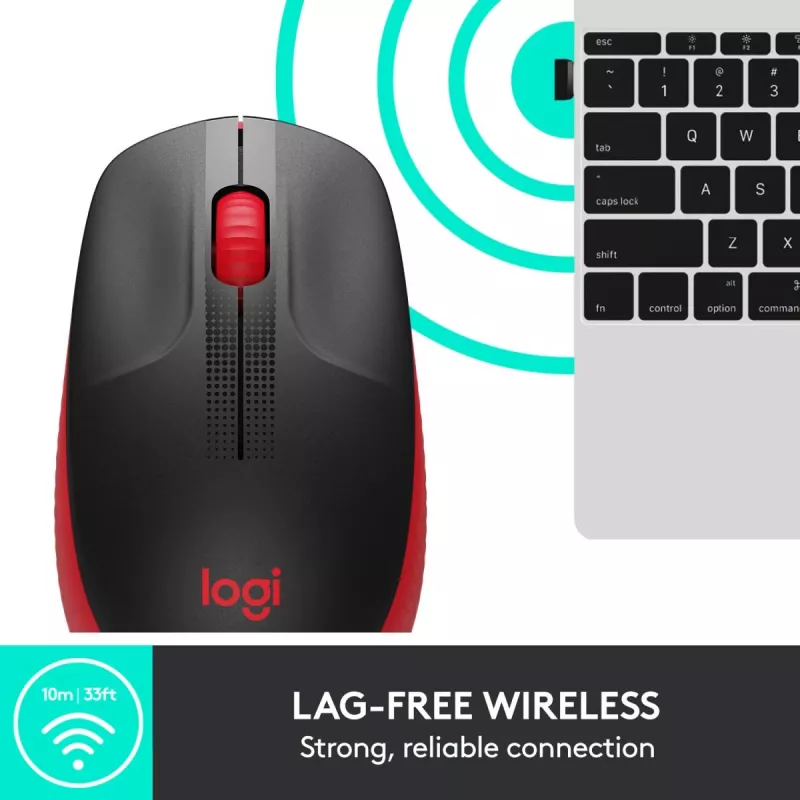 Pelė Logitech M190 Wireless USB Raudona