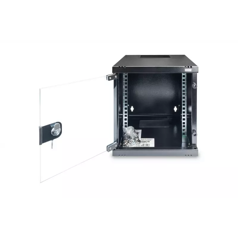 DIGITUS sieninis montažinis stovas 254 mm (10 inch) 6U 330x312x300 mm, juodas (RAL 9005)