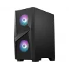 MSI MAG FORGE 100R vidutinio dydžio (Mid Tower) žaidimų kompiuterio korpusas, ATX/mATX/Mini-ITX, grūdintas stiklas, 2 x 120 mm ARGB ventiliatoriai, juodas