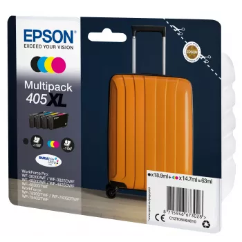 Epson 405XL DURABrite Ultra kasečių rinkinys 1 vnt. Originali didelės talpos juoda, žydra, rausvai violetinė, geltona