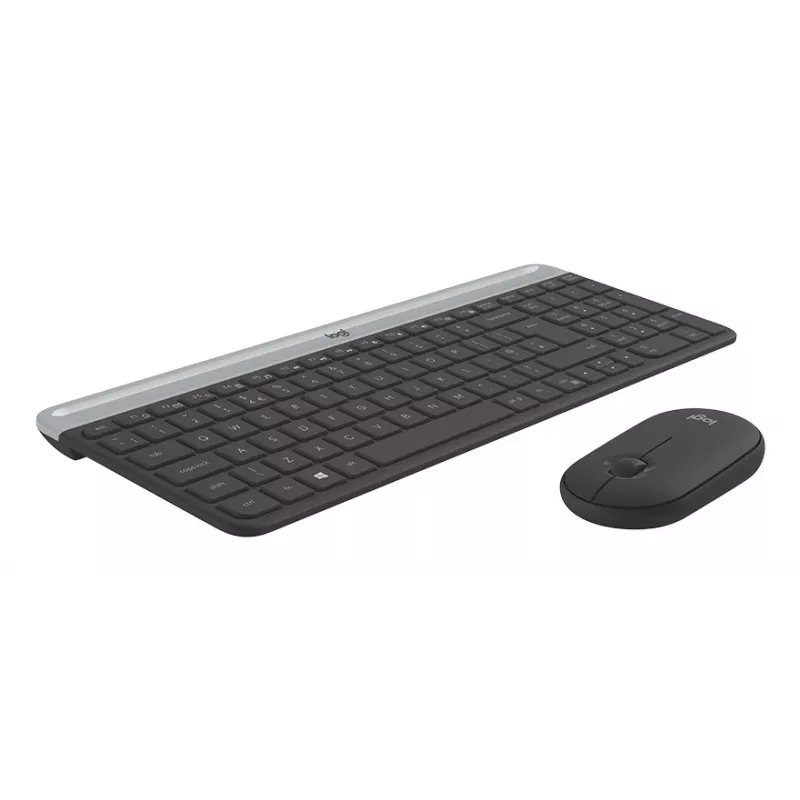 LOGITECH belaidė klaviatūra ir pelė MK470 pilka – vokiškas QWERTZ