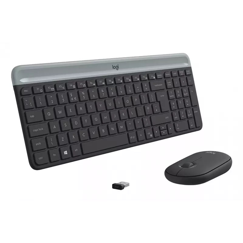 LOGITECH belaidė klaviatūra ir pelė MK470 pilka – vokiškas QWERTZ