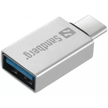 Sandberg USB-C į USB 3.0 adapteris, sidabrinis, aliuminis