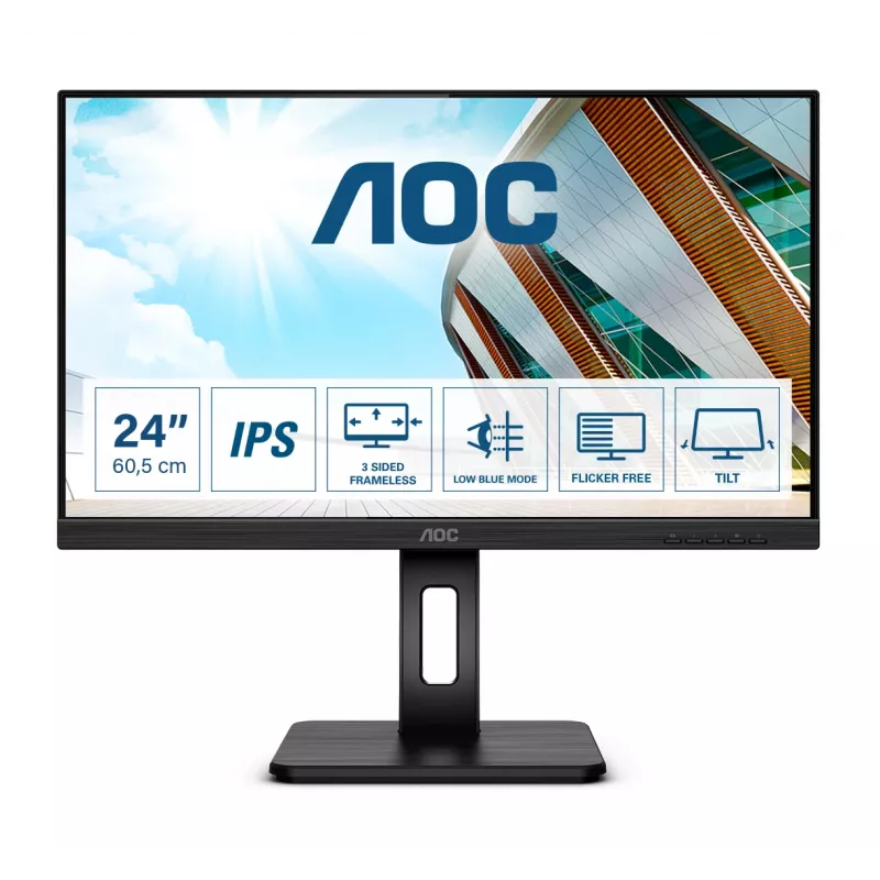 Monitorius AOC P2 Q24P2Q 60,5 cm (23,8 colio) 2560 x 1440 pikselių Quad HD LED juodas
