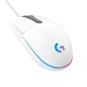 LOGITECH G203 Lightsync žaidimų pelė USB balta