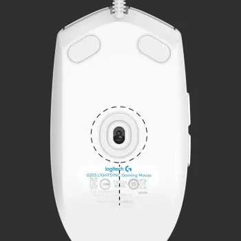 LOGITECH G203 Lightsync žaidimų pelė USB balta