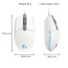 LOGITECH G203 Lightsync žaidimų pelė USB balta