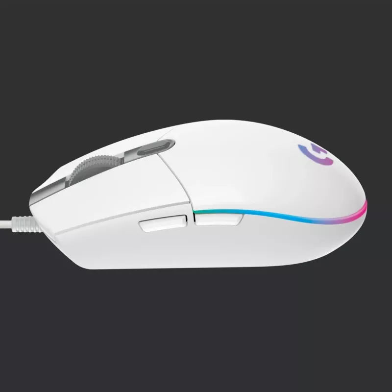 LOGITECH G203 Lightsync žaidimų pelė USB balta