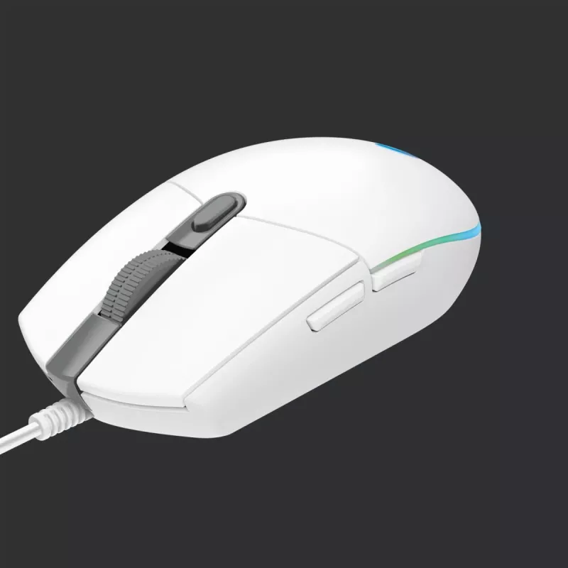 LOGITECH G203 Lightsync žaidimų pelė USB balta