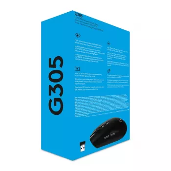 LOGITECH G305 Lightspeed belaidė žaidimų pelė, juoda