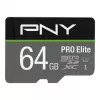 PNY PRO Elite microSD 64GB Klasė 10 UHS-I U3 A1 V30 su SD adapteriu