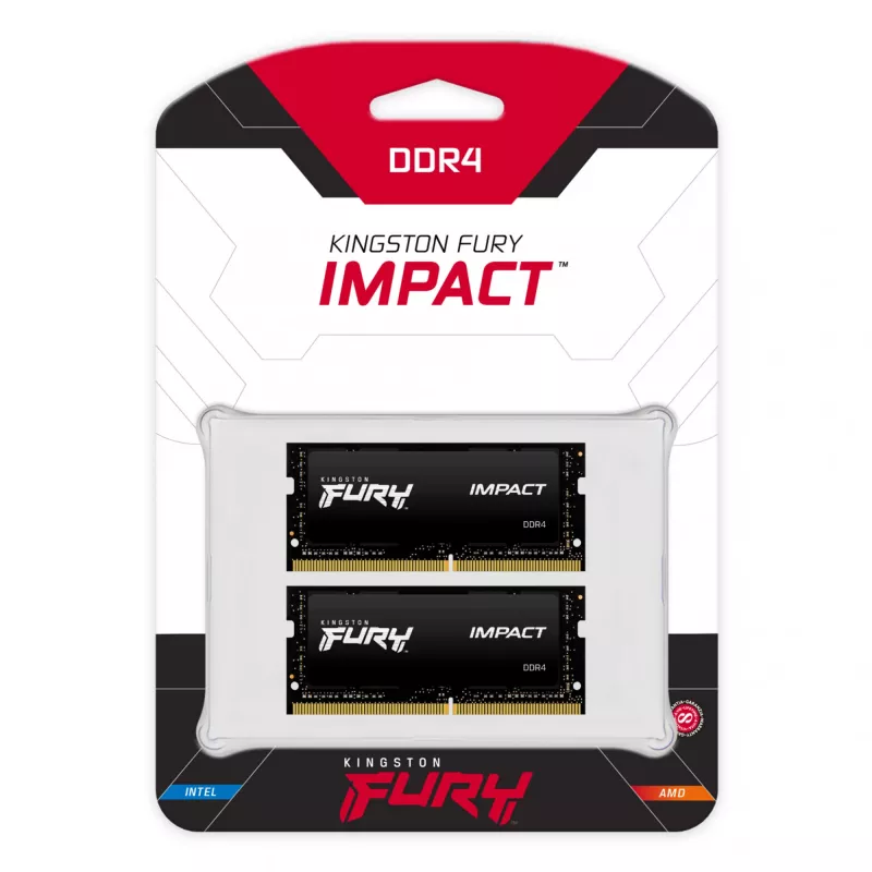 Kingston FURY 64GB (2x32GB) DDR4 3200MHz CL20 SO-DIMM Impact atminties rinkinys nešiojamam kompiuteriui
