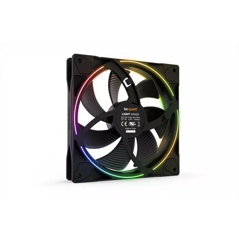 be quiet! Light Wings 140mm ARGB PWM ventiliatorius juodas