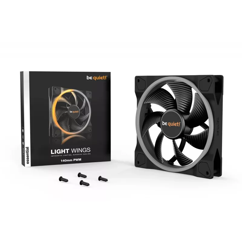 be quiet! Light Wings 140mm ARGB PWM ventiliatorius juodas