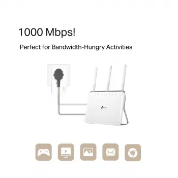 TP-Link TL-PA7019P KIT 1000 Mbit/s Ethernet LAN Baltas 2 vnt.