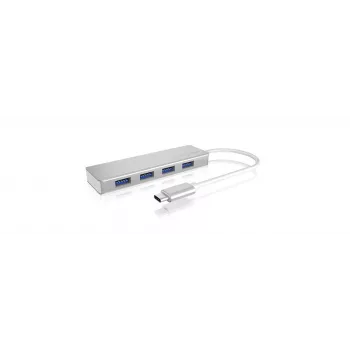ICY BOX IB-HUB1425-C3 USB 3.2 Gen 1 (3.1 Gen 1) Type-C 4 prievadų USB centras, 5000 Mbit/s, sidabrinis