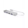 ICY BOX IB-HUB1425-C3 USB 3.2 Gen 1 (3.1 Gen 1) Type-C 4 prievadų USB centras, 5000 Mbit/s, sidabrinis