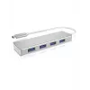 ICY BOX IB-HUB1425-C3 USB 3.2 Gen 1 (3.1 Gen 1) Type-C 4 prievadų USB centras, 5000 Mbit/s, sidabrinis
