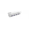ICY BOX IB-HUB1425-C3 USB 3.2 Gen 1 (3.1 Gen 1) Type-C 4 prievadų USB centras, 5000 Mbit/s, sidabrinis
