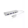 ICY BOX IB-HUB1425-C3 USB 3.2 Gen 1 (3.1 Gen 1) Type-C 4 prievadų USB centras, 5000 Mbit/s, sidabrinis