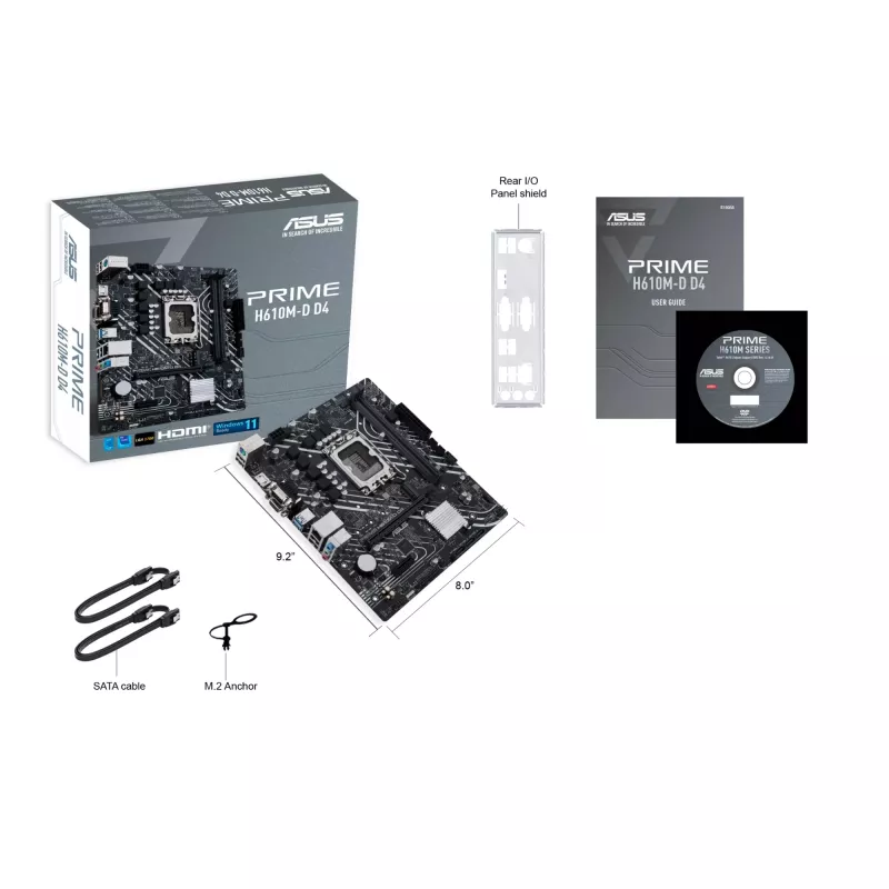 ASUS PRIME H610M-D D4 Intel H610 LGA 1700 micro ATX pagrindinė plokštė
